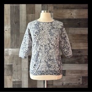 Chico’s leopard print sweater size 18 fleur de lis glamoratti old money winter